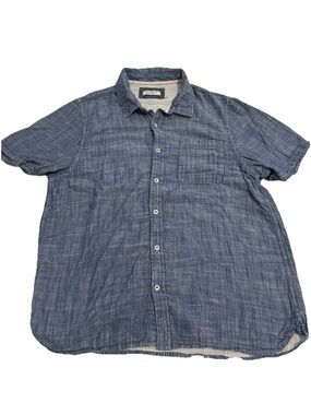 Ace Rivington Mens XL Blue Gauzy Chambray Double Knit Coastal Preppy Beach